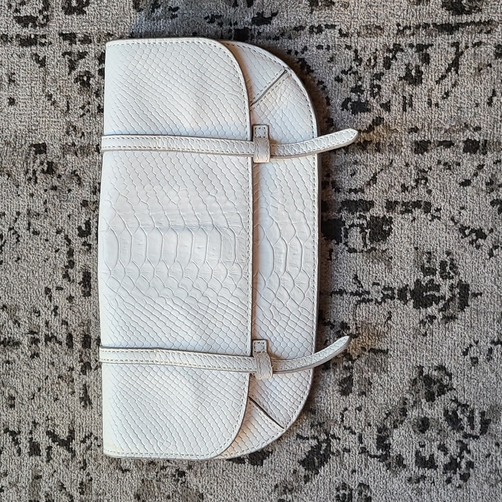 Banana Republic White Textured Clutch